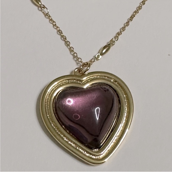 Tory Burch Jewelry - Tory Burch   ( Rare )Gold and Purple Heart Necklace
